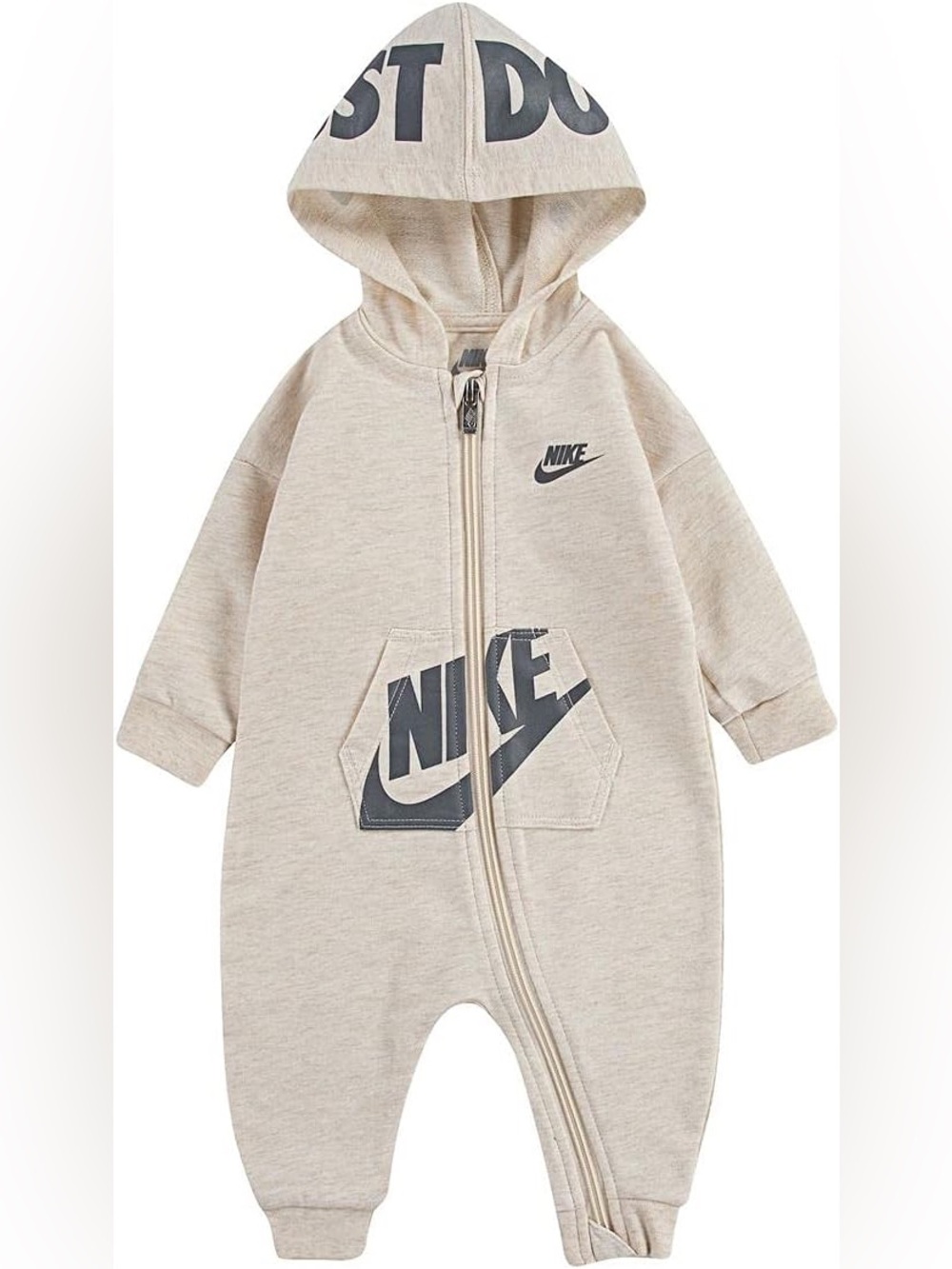 Nike Light Gray Toddler Zip Front Hooded One-Piece
